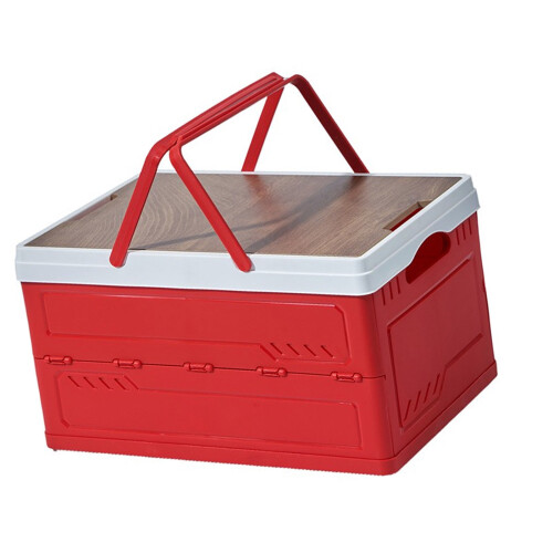 Quick Setups Foldable Plastic Storage Bin With-Red and white
