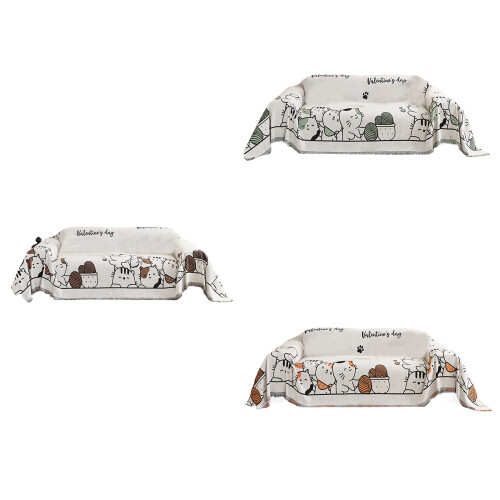 Multipurpose Chenilles Fabric Couch Protectors-Coffee color D 1