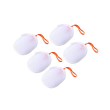 5PCS Soap Holder Bag With Massage Surfaces For Body Wash-White