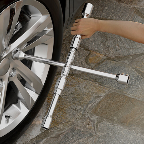 Multifunction Socket Wrench Foldable Design Vehicle Tire Lug Nut 2