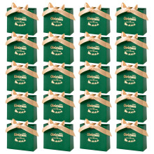 20X Recyclable Christmas Gift Bags Shimmering Gold Foil-Green