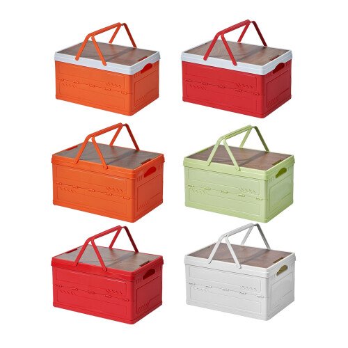 Multipurpose Plastic Foldable Organizers Box With Clear-Red 1