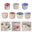 Lace Embellished Round Organizer Bin Lightweight-Blue stripes 2