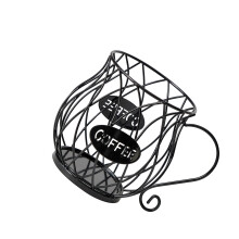 Efficient Coffee Storage Rack Espressos Pods Metal Wire-Black