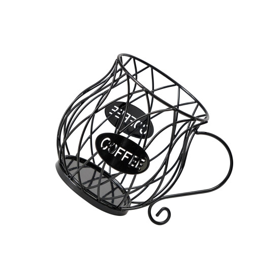 Efficient Coffee Storage Rack Espressos Pods Metal Wire-Black