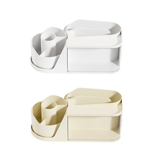 Stationeries Box Rotating Large Capacity Pencil-Creamy 1