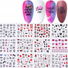 Nail Art Stickers Water Transfer Decals, 12 Sheets Colorful Floral Designs for DIY Manicure
