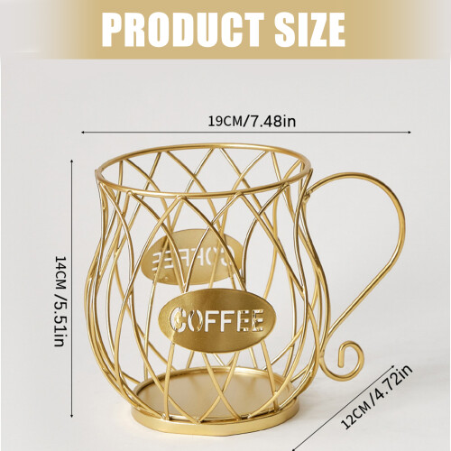 Efficient Coffee Storage Rack Espressos Pods Metal Wire-Black 2