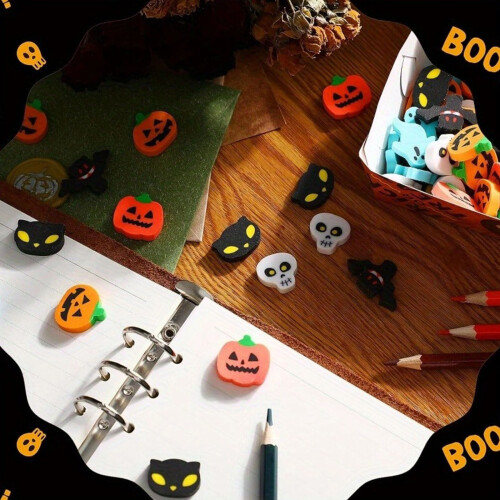 50Pcs Halloween Themed Erasers Cartoon Erasers Easy Erasing 1