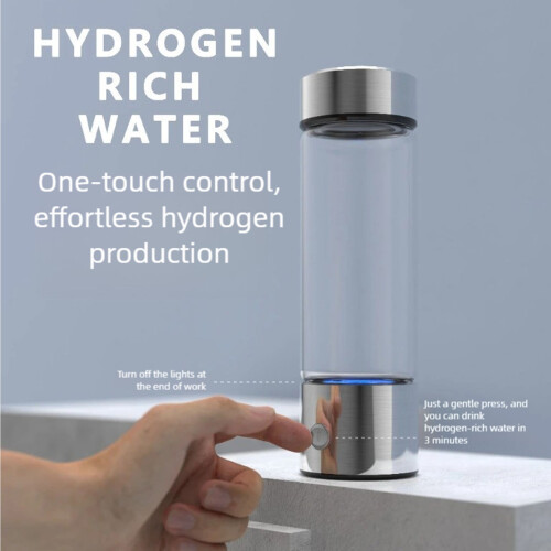 Advanced Electrolysis Hydrogens Water Bottle Portable-silver 1