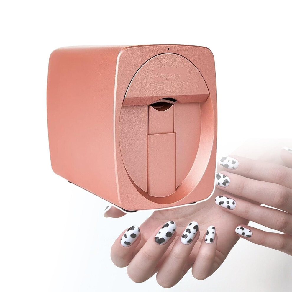 Nail Printer with 2400dpi  Resolution, Fast 30s Printing, Automatic Nail Detection, Rosegold