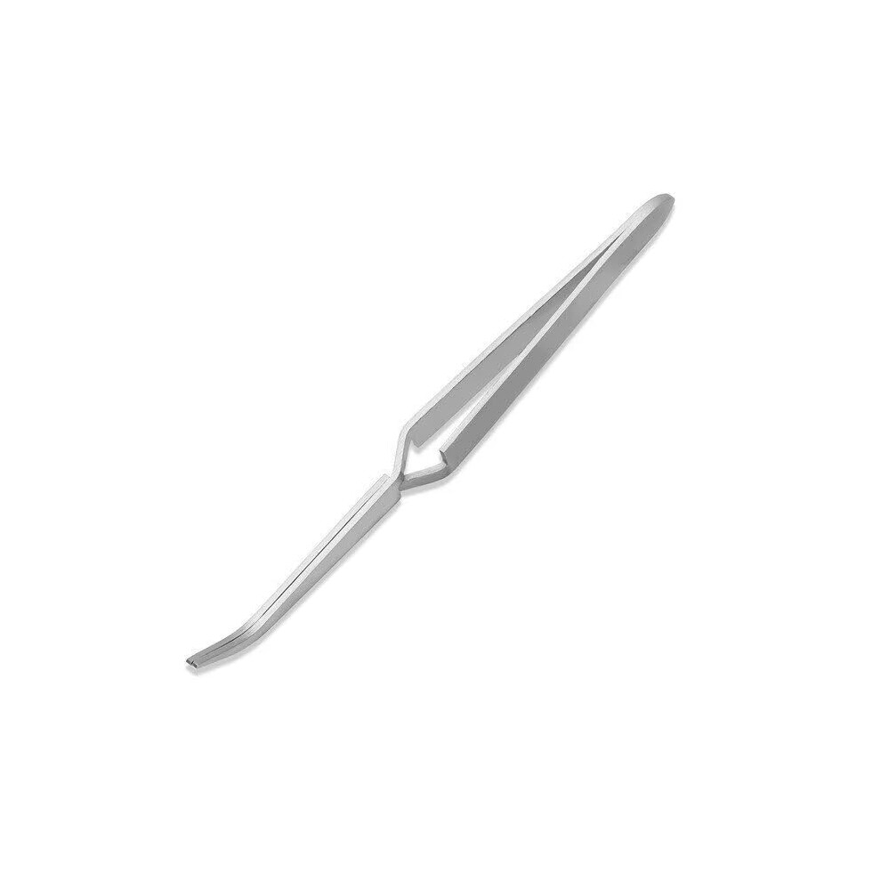 Professional Stainless Steel Nail Art Tweezers with Cross Clip for Precision Manicure Shaping