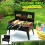 Portable BBQ Grill with Adjustable Height, Windshield Baffle and Foldable Design for Camping 2