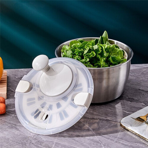 Salad Spinner Fruit Spinner Filter Home Kitchen Salad Spinner, Lettuce Spinner, Fruit Washer Milky Liner 1