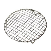 Grille de Barbecue en Acier Inoxydable 22,5 cm - Filet de Barbecue Rond avec Support pour Camping en Plein Air, Grille de Refroidissement Incluse