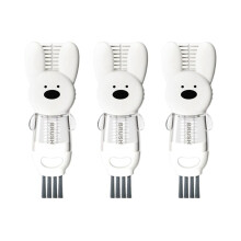 3pcs 3-in-1 Lid Brush Multi-Functional Cleaning Brush Bottle Nipple Rim Fluted Cup Brush White