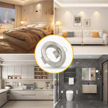 LED Recessed Ceiling Light Mounting Frame Round Satin Spotlight Fittings Downlight Frame for Ceiling Spotlight MR16 GU10
