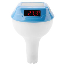 Premium Digital Pool Thermometer Floating Easy Read,Large Solar Panel and LED Screen,IP68 Waterproof for Swimming Pool