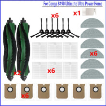 For Cecotec Conga 8490 Ultra Power Home Spare Parts Accessories Roller Side Brush HEPA Filter Mop Dust Bag