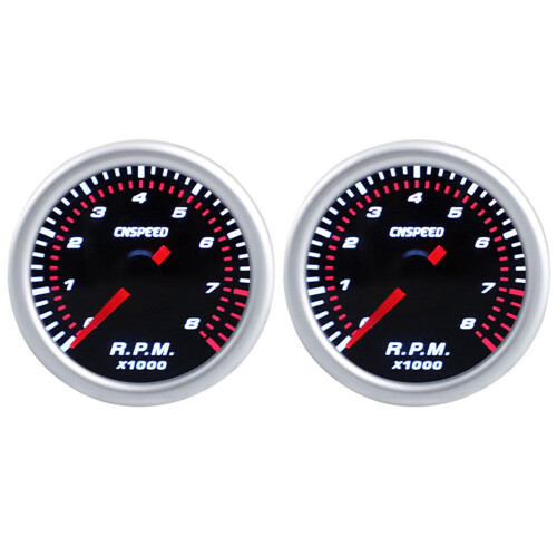 2X CNSPEED TacôMetro de Carro Automático de 2 Polegadas 52 mm TacôMetro 0-8000 RPM 12 V Motor de Carro Universal