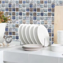 Self-Adhesive Marble Wall Tiles - Waterproof Stickers for Kitchen Backsplashes,Bathrooms,Living Rooms, Easy to Install,A