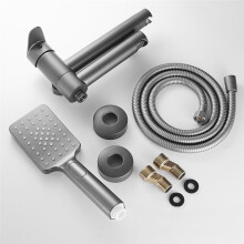 Bathtub Shower Faucet Set Bathroom Single Handle Wall Mounted Bath Tub Mixer Tap with Handshower and Swivel Spout
