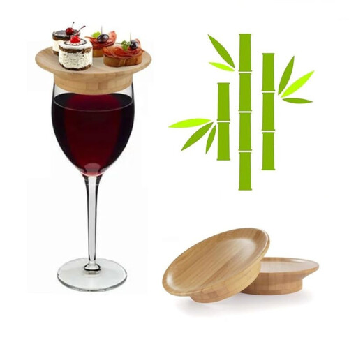 Vinglas Gourmetbricka Bambu Vinglas Lock Vinglasbricka. 2
