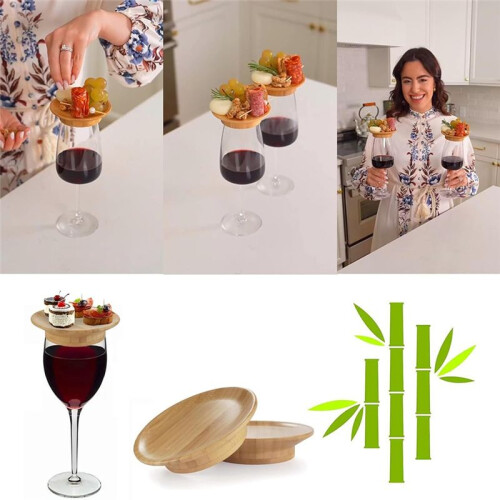 Vinglas Gourmetbricka Bambu Vinglas Lock Vinglasbricka.