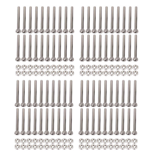 M2 x 20mm Long Hex Socket Knurled Cap Screws Bolts Nuts Set 80Pcs