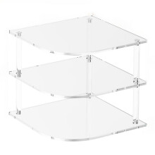Étagère D'Angle à 3 Niveaux pour Comptoir et Armoire - Acrylique - Organisateur pour Assiettes, Plats, Armoires et Garde-Manger