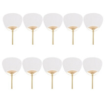 10pcs Pure White Bamboo Handle Blank Calligraphy Painting Blank Group Fan White Fan