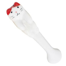 Cute Animal Spoon Hanging Coffee Dessert Spoon Ceramic Cartoon Cat Spoon Unique Cat Hanging Spoon Kitchen Tools C