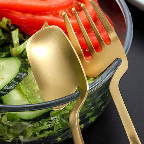 24Pcs Stainless Steel Flatware Cutlery Set Matte Knife Fork Spoon Teaspoon Dining & Kitchen Use Hanging Tableware Set 2