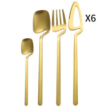 24Pcs Stainless Steel Flatware Cutlery Set Matte Knife Fork Spoon Teaspoon Dining & Kitchen Use Hanging Tableware Set