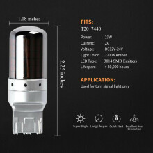 4Pcs Chrome 7440 T20 144SMD Amber Canbus Error Free LED Lamp Bulb Turn Signal Light