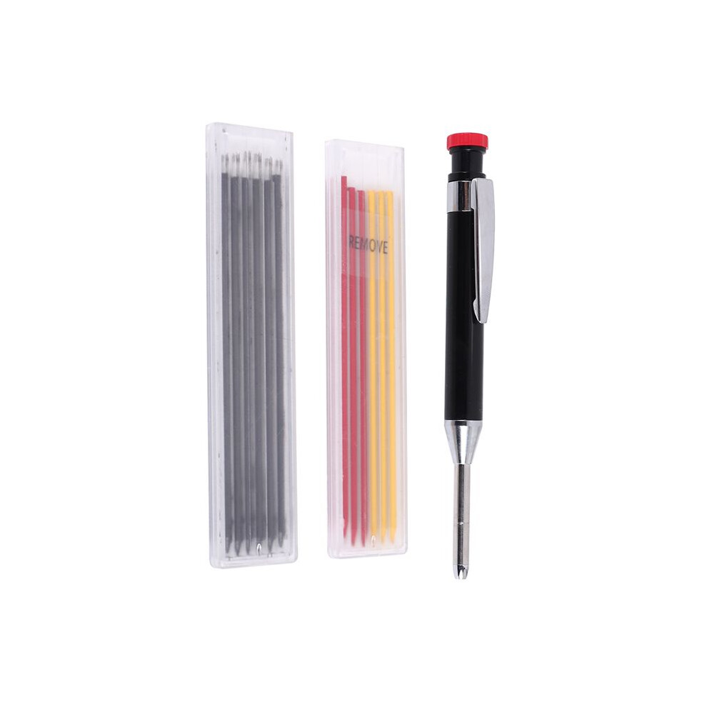 Mechanical Carpenter Pencils Construction Pencils Heavy Duty With Built-In Sharpener For Woodworking Marking Tool Black 6033441892877