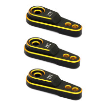3X Hard Aluminum Alloy 25T M3 Steering Link Servo Arm Horn for 1/10 RC Crawler TRX4 Metal Upgrade Parts,Gold