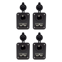 4X Anderson Plug C-Igarette Lighter Socket Charger Flush Mount Recessed Plate for Caravan Boat Truck