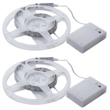 2X 4.5V Battery Operated 50cm Rgb LED Strip Light Waterproof Hobby Light