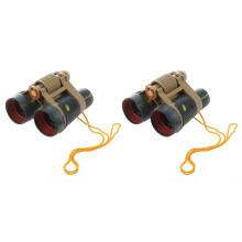 2X Children Kid Army Green Foldable 3X Binocular Telescope Toy