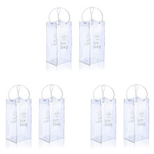 Ice Wine Bag Portable Collapsible Clear Wine Pouch Cooler with Handle for Party,Outdoor,Champagne,Cold Beer,6Pack