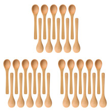 90 Pieces Wooden Spoon Small Soup Spoons Serving Spoons Condiments Spoons Wooden Honey Teaspoon Wood Brown