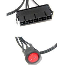4pcs 50cm Cable Copper Tin Wire 24-Pin Female ATX PSU PC Power Supply Tester Start Jumper with /OFF