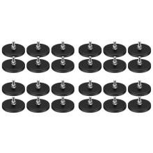 Rubber Coated Magnets,22LBS Neodymium Magnet Base with M6 Threaded Magnet with Bolts and Nuts,Strong Magnets Hold 24PCS
