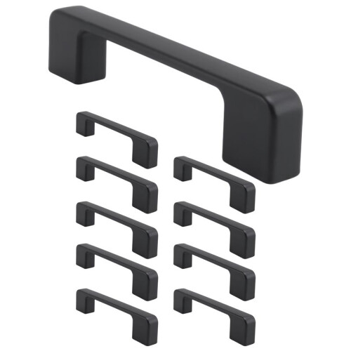 10Pcs Black Handles for Furniture Cabinet Knobs and Handles Kitchen Handles Drawer Knobs Cabinet Pulls 96mm