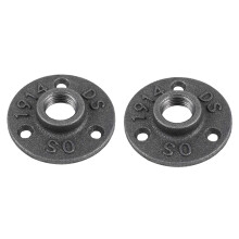 1 Inches Malleable Cast Iron Pipe Flange, Industrial Pipe Flanges for Threaded Black Pipes and Fittings 2 Pcs