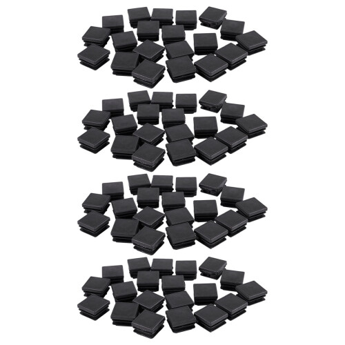 80 Pcs Plastic Square Blanking End Caps Tube Inserts 25mm x 25mm