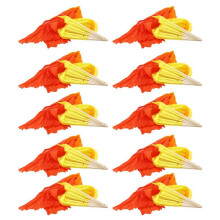 10X Beautiful Silk Three Color Gradient Flame Dance Fan Hand Folding Bamboo Fan Decoration Fan