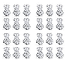 12 Paar Ohrring-VerschlüSse, Ohrring-Verschluss-Heber für Schwere Ohrringe, Verstellbare, Hypoallergene, Sichere Ohrring-VerschlüSse (Silber)