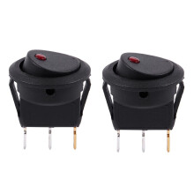 2X 12V LED Wechselrichter Schaukelnd Wippenschalter RUNDEN SPST -OFF Fuer BOOT Auto Rot